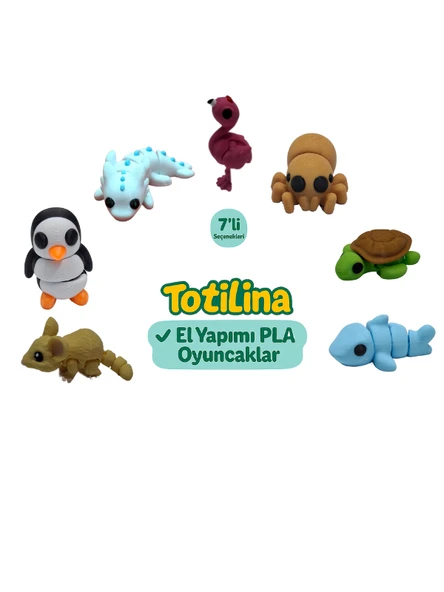 7'li set (flamingo örümcek kaplumbağa köpek balığı fare penguen…) ürün görseli 1