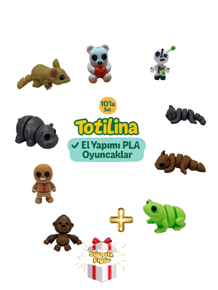 10'lu set (ayı voodoo kedi ejderha kurbağa goril kurabiye adam…) ürün görseli 1