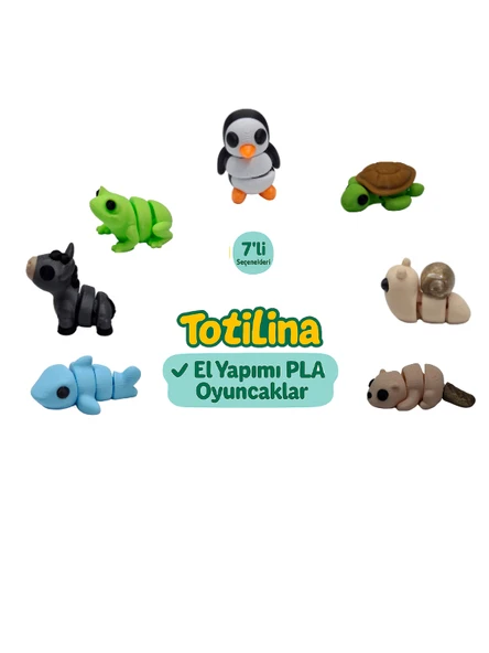 7'li set (penguen kaplumbağa salyangoz su samuru köpek balığı eşek…) ürün görseli 1