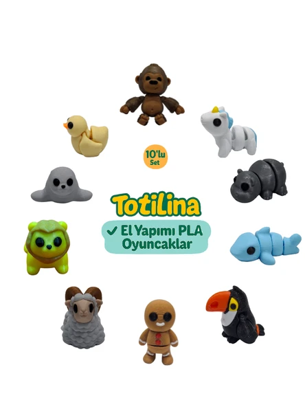 10'lu set (goril unicorn hipopotam köpek balığı tukan kuşu…) ürün görseli 1