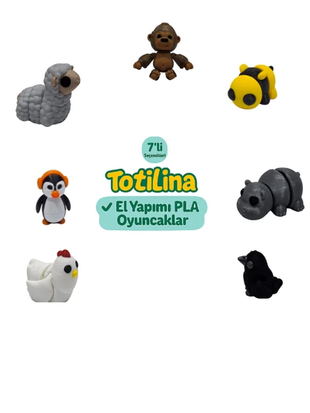 7'li set (goril arı hipopotam karga tavuk penguen koyun…) ürün görseli 1