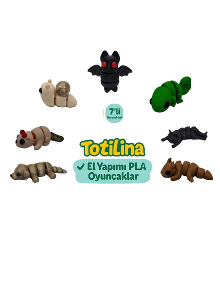 7'li set (yarasa bukalemun kedi ejderha köpek su samuru salyangoz…) ürün görseli 1