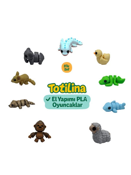 10'lu set (aksolotl ördek timsah köpek balığı koyun goril köpek…) ürün görseli 1