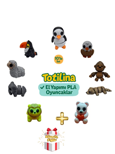 10'lu set (penguen kartal goril köpek ayı aslan fil koyun…) ürün görseli 1