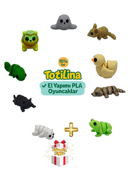 10'lu set (fok fare ördek köpek kurbağa ayı kedi bukalemun aslan…) ürün görseli 1