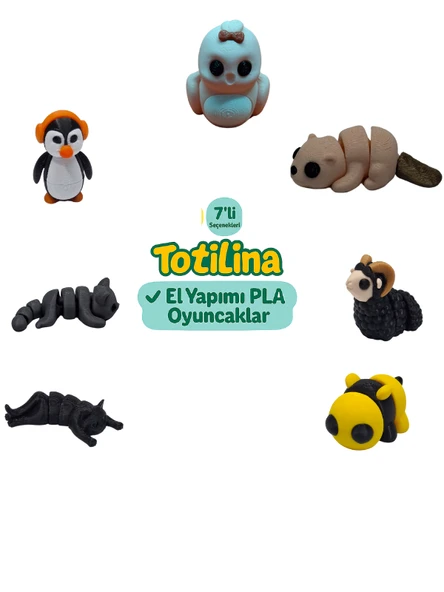 7'Li set (kuş su samuru koç arı kedi penguen…) ürün görseli 1