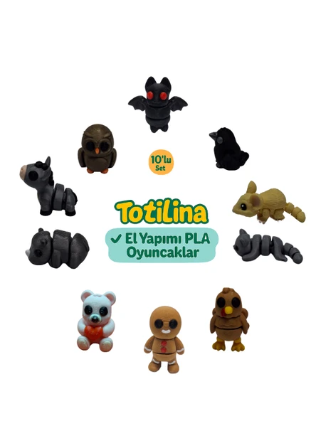 10'Lu set (yarasa karga fare kedi hindi kurabiye adam ayı gergedan…) ürün görseli 1