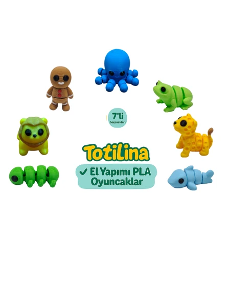 7'li set (ahtapot kurbağa puma köpek balığı tırtıl aslan... ürün görseli 1