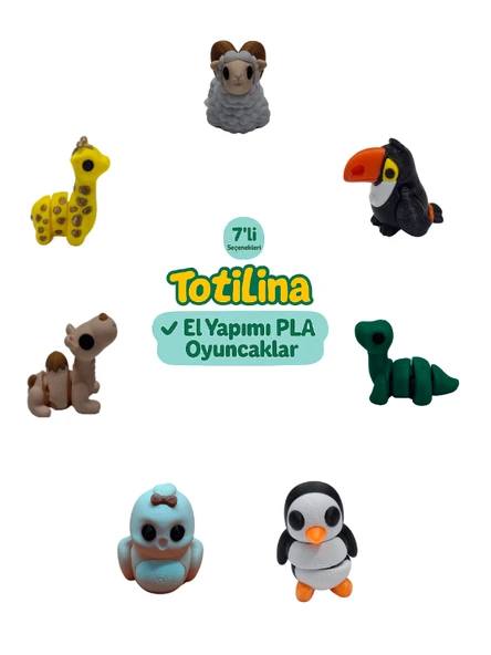 7'li set (koç tukan kuşu dinozor penguen kuş deve zürafa…) ürün görseli 1