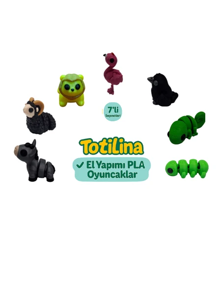 7'li set (flamingo karga bukalemun tırtıl eşek koç aslan…) ürün görseli 1