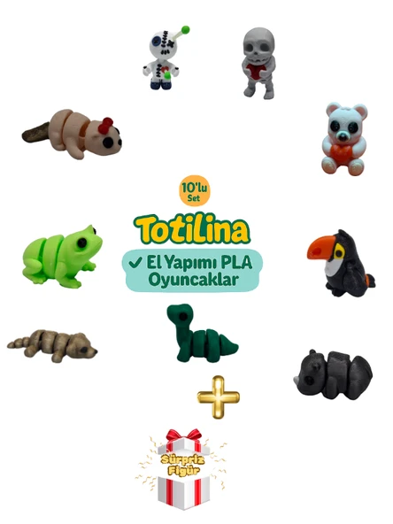10'lu set (iskelet ayı tukan kuşu gergedan dinozor köpek kurbağa…) ürün görseli 1