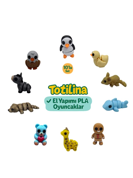 10'lu set (penguen ördek fare köpek balığı kurabiye adam…) ürün görseli 1