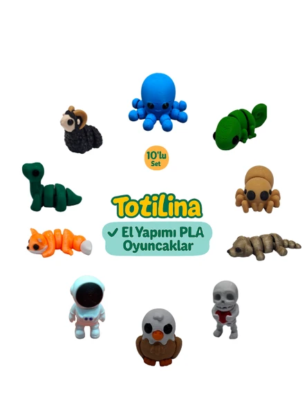 10'lu set (ahtapot bukalemun örümcek köpek iskelet kartal…) ürün görseli 1