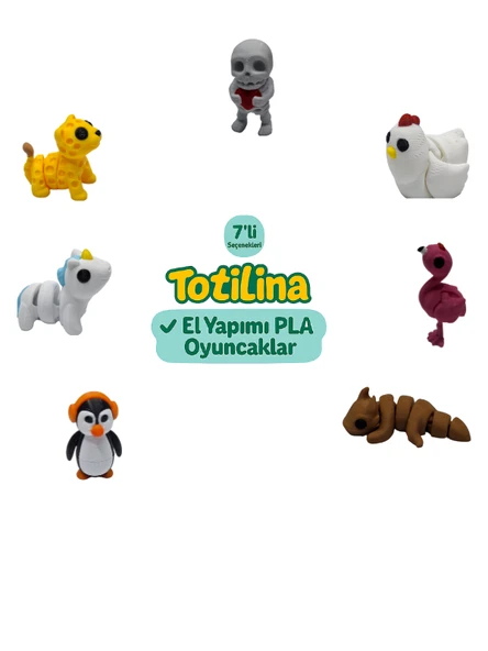 7'li set (iskelet tavuk flamingo ejderha penguen unicorn puma…) ürün görseli 1