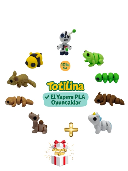 10'lu set (voodoo kurbağa tırtıl ejderha unicorn deve su samuru…) ürün görseli 1
