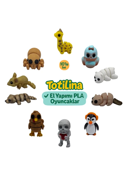 10'lu set (zürafa kuş ayı su samuru penguen iskelet hindi köpek…) ürün görseli 1