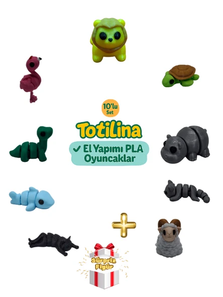 10'lu set (aslan kaplumbağa hipopotam kedi koç köpek balığı…) ürün görseli 1