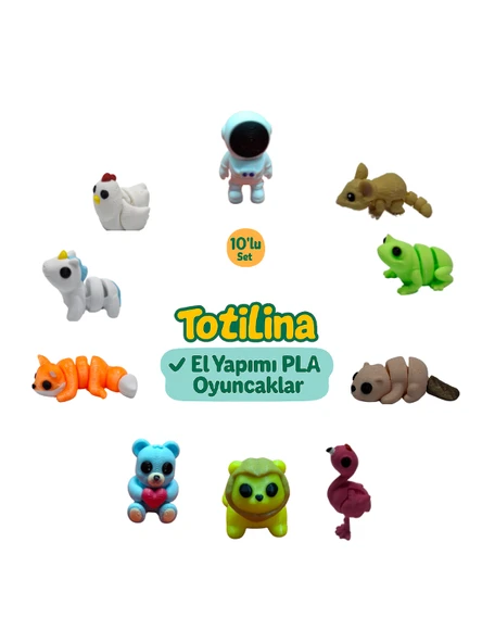 10'lu set (astronot fare kurbağa su samuru flamingo aslan ayı…) ürün görseli 1