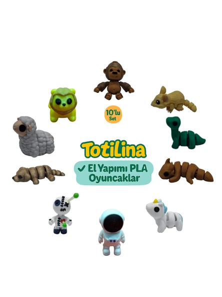 10'lu set (goril fare dinozor ejderha unicorn astronot voodoo…) ürün görseli 1