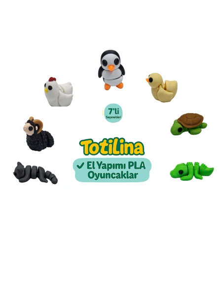 7'li set (penguen ördek kaplumbağa timsah kedi koç tavuk…) ürün görseli 1