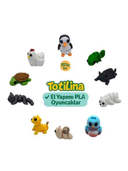 10'lu set (penguen bukalemun kedi ayı kuş salyangoz puma kedi…) ürün görseli 1