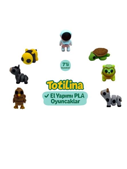 7'li set (astronot kaplumbağa aslan inek hindi eşek arı…) ürün görseli 1