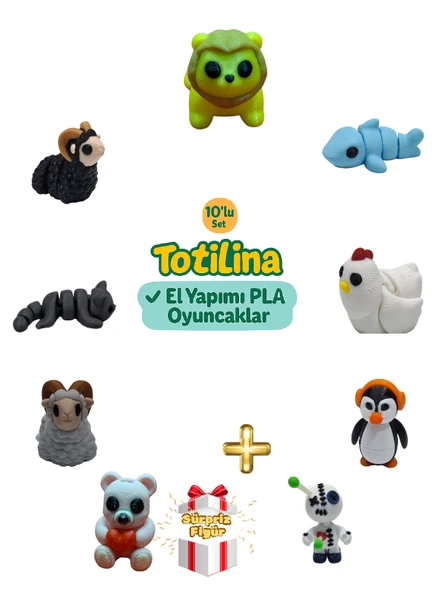 10'lu set (aslan köpek balığı tavuk penguen voodoo ayı koç kedi…) ürün görseli 1