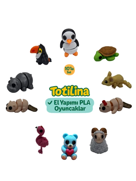10'lu set (penguen kaplumbağa fare su samuru koç ayı flamingo…) ürün görseli 1
