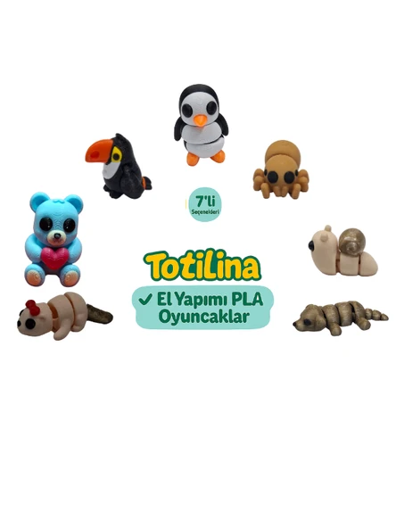 7'li set (penguen örümcek salyangoz köpek su samuru ayı tukan kuşu…) ürün görseli 1