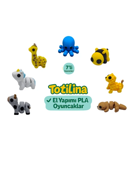 7'li set (ahtapot arı puma su samuru inek unicorn zürafa…) ürün görseli 1