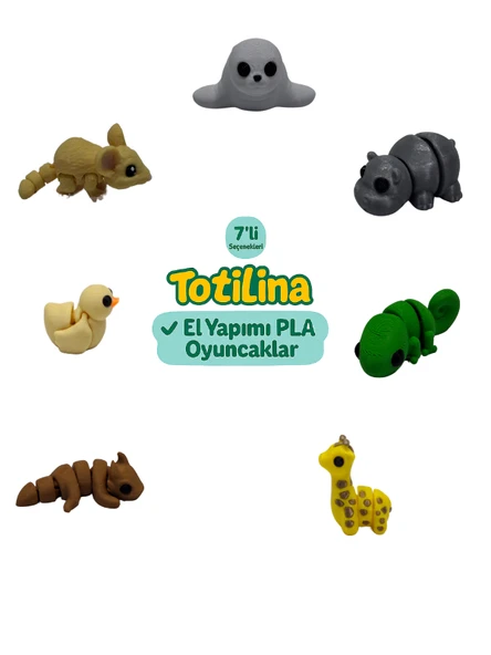 7'Li set (fok hipopotam bukalemun zürafa ejderha ördek fare…) ürün görseli 1