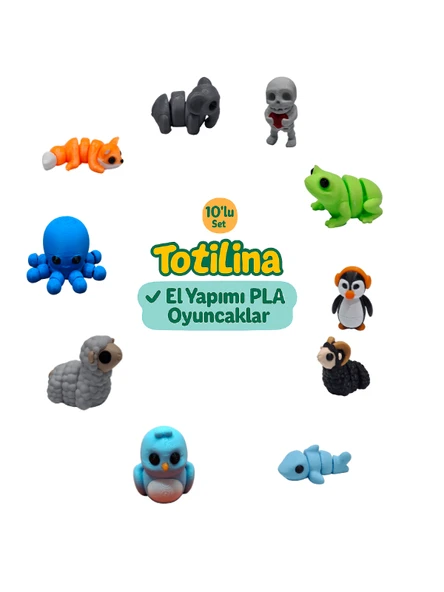 10'lu set (iskelet kurbağa penguen koç köpek balığı kuş koyun... ürün görseli 1