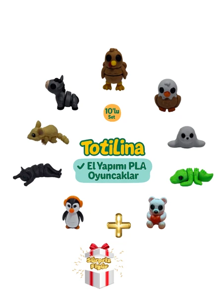 10'lu set (hindi kartal fok timsah ayı penguen kedi fare eşek…) ürün görseli 1