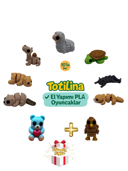 10'lu set (koyun kaplumbağa kedi su samuru hindi ayı deve…) ürün görseli 1