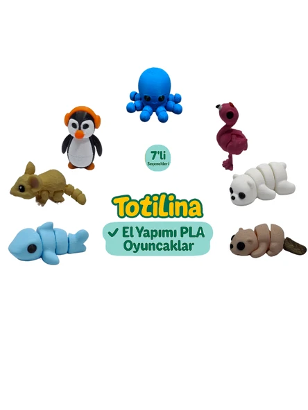 7'li set (ahtapot flamingo ayı su samuru köpek balığı fare penguen…) ürün görseli 1