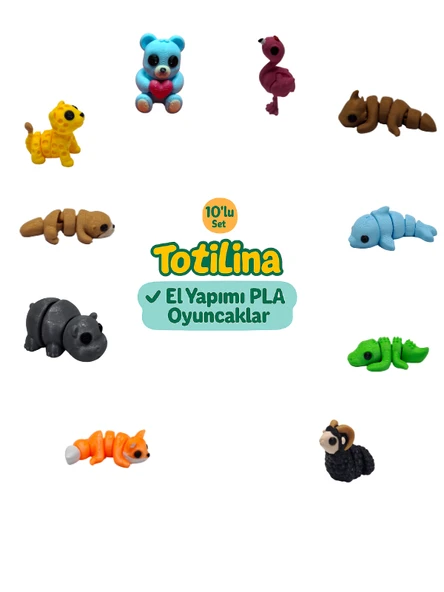 10'lu set (flamingo ejderha yunus timsah koç tilki hipopotam…) ürün görseli 1