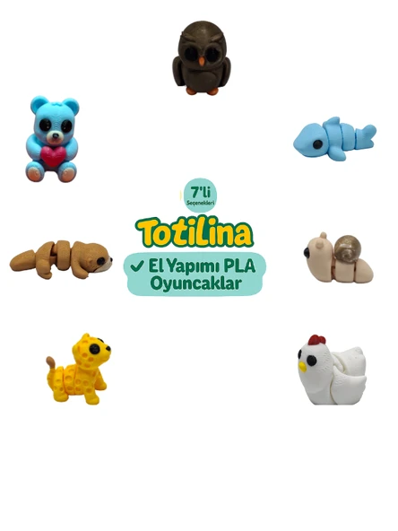 7'li set (baykuş köpek balığı salyangoz tavuk puma su samuru ayı…) ürün görseli 1