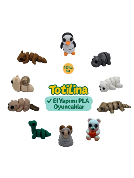 10'lu set (penguen hipopotam ayı köpek ayı koç dinozor su samuru…) ürün görseli 1