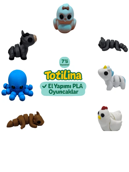 7'li set (kuş kedi unicorn tavuk ejderha ahtapot eşek…) ürün görseli 1
