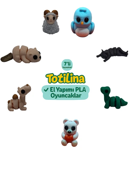 7'li set (kuş kedi dinozor ayı deve su samuru koç…) ürün görseli 1