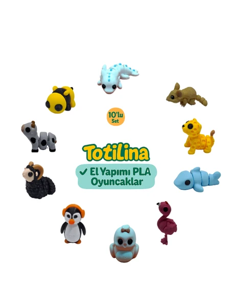 10'lu set (aksolotl fare puma köpek balığı flamingo kuş penguen…) ürün görseli 1