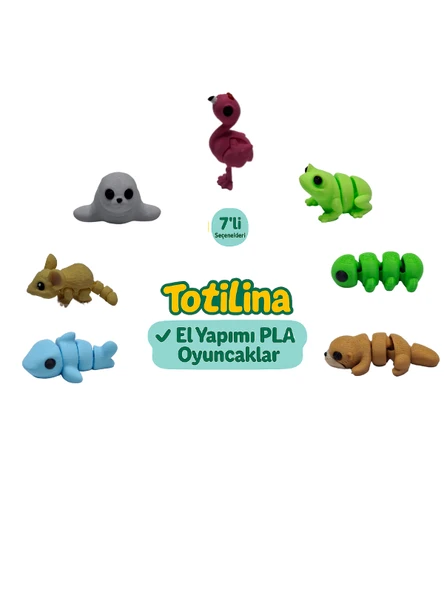 7'li set (flamingo kurbağa tırtıl su samuru köpek balığı fare fok…) ürün görseli 1