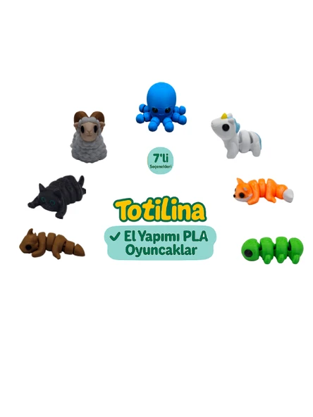 7'li set (ahtapot unicorn tilki tırtıl ejderha kedi koç…) ürün görseli 1