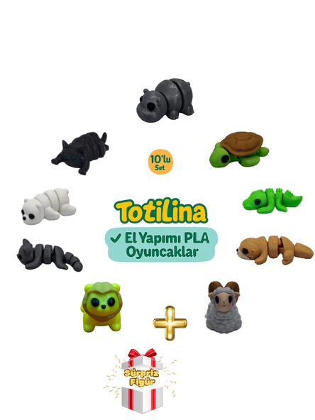 10'lu set (hipopotam kaplumbağa timsah su samuru koç aslan kedi…) ürün görseli 1