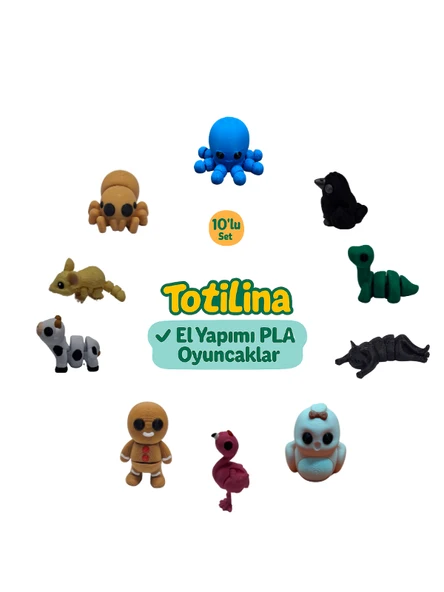 10'lu set (ahtapot karga dinozor kedi kuş flamingo kurabiye adam…) ürün görseli 1