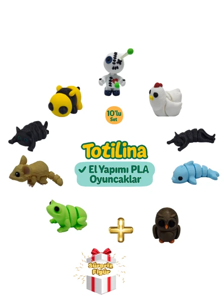 10'lu set (voodoo tavuk kedi yunus baykuş kurbağa fare kedi arı…) ürün görseli 1