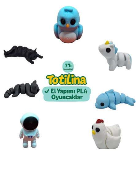 7'li set (kuş unicorn yunus tavuk astronot kedi…) ürün görseli 1