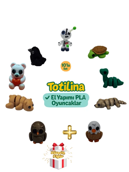 10'lu set (voodoo kaplumbağa dinozor köpek kartal baykuş ayı karga…) ürün görseli 1