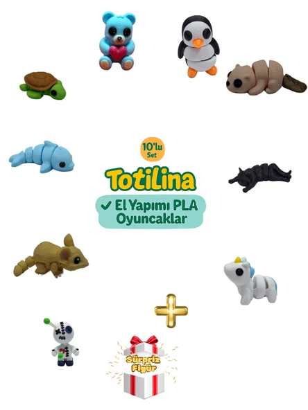 10'lu set (penguen su samuru kedi unicorn voodoo fare yunus…) ürün görseli 1