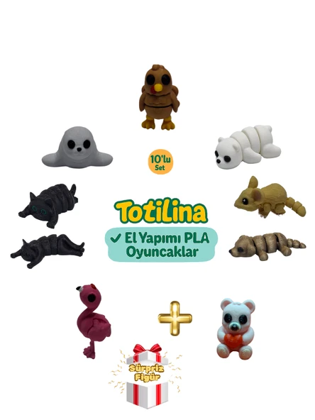 10'lu set (hindi ayı fare köpek ayı flamingo kedi fok…) ürün görseli 1